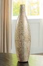 Plawite mercury glass vase with antique silver finish, front view