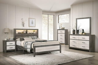 Rhett Brown Cream LED Bookcase Platform Bedroom Set main view