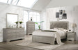 Amalia Silver Faux Leather Tufted Upholstered Panel Bedroom Set main view