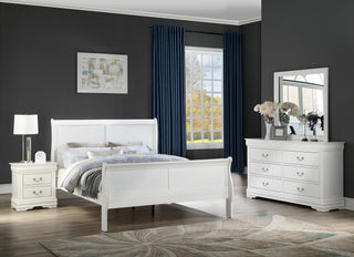 Louis Philip White Sleigh Bedroom Set main view