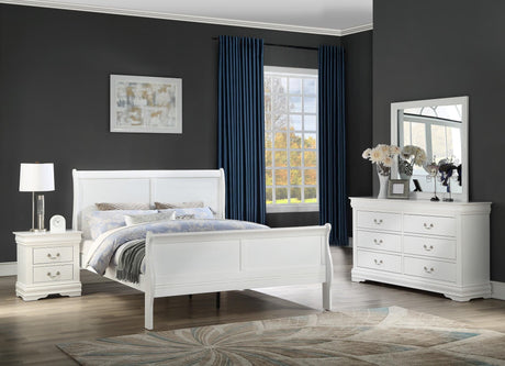Louis Philip White Sleigh Bedroom Set main view