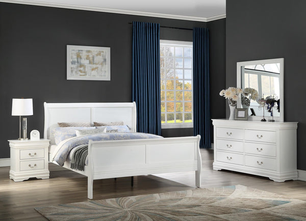 Louis Philip White Sleigh Bedroom Set main view