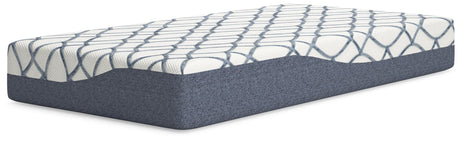 10 Inch Chime Elite 2.0 White Blue Twin Mattress front angle