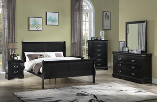 Louis Philip Black Sleigh Bedroom Set main view