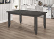 Dalila rectangular plank top dining table dark grey - front view