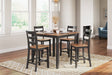 Gesthaven natural brown square counter height dining table and 4 barstools set