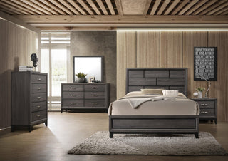 Akerson Gray Panel Bedroom Set main view bed