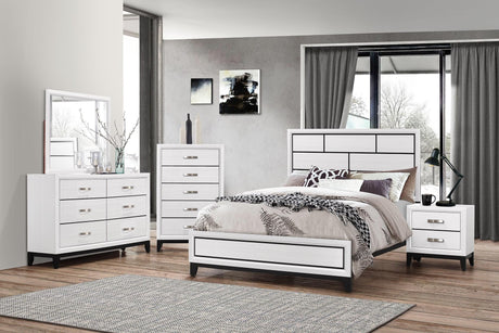 Akerson Chalk Finish Panel Bedroom Set main view