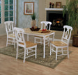 Main view of G4147 natural brown and white rectangular dining room set with table and chairs