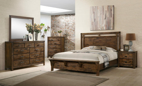 Curtis Brown Rustic Panel Bedroom Set main view bed