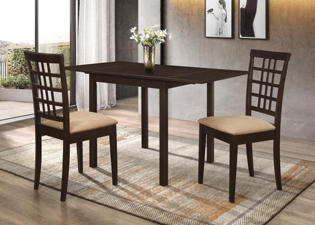Main view of Kelso Cappuccino and Tan Rectangular Dining Room Set showing dining table and chairs