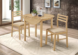Natural finish round dining table set, main view