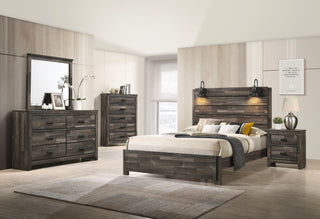 Carter Brown LED wood platform bedroom set main view