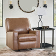 Bolsena Caramel Leather Recliner front view
