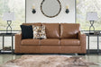 Bolsena caramel leather sofa front view