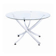 Beckham Chrome and Clear Round Dining Room Set main view