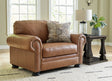Carianna Caramel Leather Oversized Chair front angle