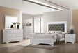 Main view of Lyssa Frost LED Faux Leather Upholstered Tufted Panel Bedroom Set bed