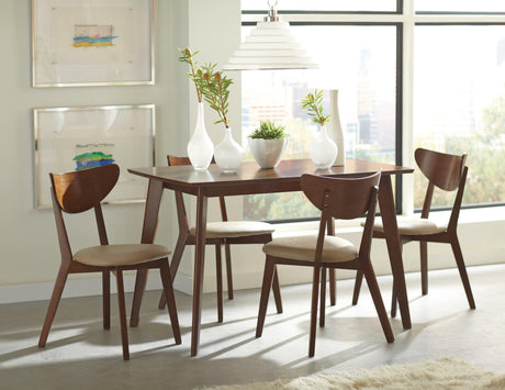 Kersey Brown Rectangular Dining Room Set main view with table and 4 chairs
