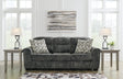 Lonoke Gunmetal Velvet Sofa front view
