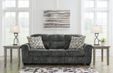 Lonoke Gunmetal Velvet Sofa front view