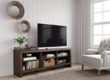 Arlenbry Large Brown Solid Wood TV Stand front view
