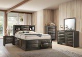 Emily Gray Oak Storage Platform Bedroom Set bed main view