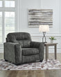 Lonoke Gunmetal Velvet Oversized Chair front angle