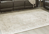 Gatwell Ivory Gray Tan 8' x 10' Medallion Area Rug front view