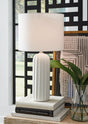 Clarkland white ceramic table lamp set of 2