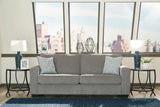 Ashley Altari gray fabric queen sleeper sofa angled view