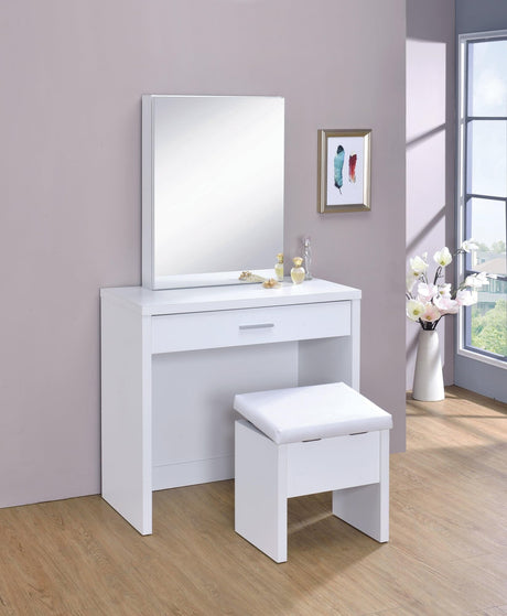 Harvey 2-Piece Vanity Set with sliding mirror jewelry compartments