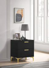 Kendall 2-Drawer Nightstand black finish front view
