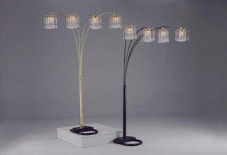 Rain Drop Arc Floor Lamp in Black, side view showing arc design
