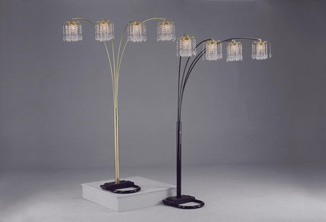 Rain Drop Arc Floor Lamp in Black, side view showing arc design