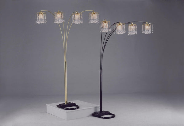 Rain Drop Arc Floor Lamp in Black, side view showing arc design