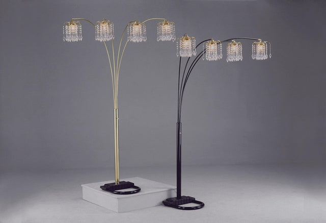 Rain Drop Arc Floor Lamp in Black, side view showing arc design