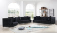Lucas black velvet tufted sofa and loveseat set, main view