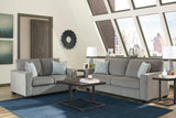 Ashley Altari Alloy Gray Fabric Upholstered Sofa front view