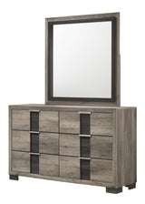 Rangley gray dresser six drawers front view