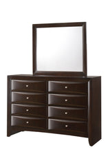 Emily Dresser in dark cherry with 8 drawers, front view