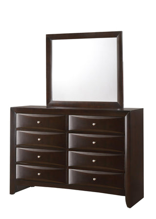 Emily Dresser in dark cherry with 8 drawers, front view