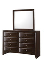 Emily Dresser in dark cherry with 8 drawers, front view