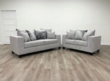 Dove Gray Fabric Sofa Loveseat furniture main view