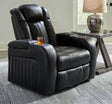 main view of Caveman Den Midnight Faux Leather Power Recliner