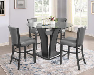 Main view of Camelia Gray Glass Round Counter Height Dining Set