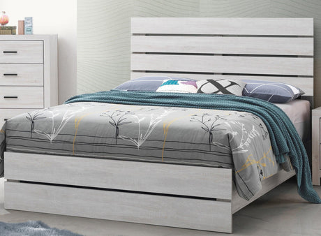 Brantford Coastal White Queen Panel Bed front view