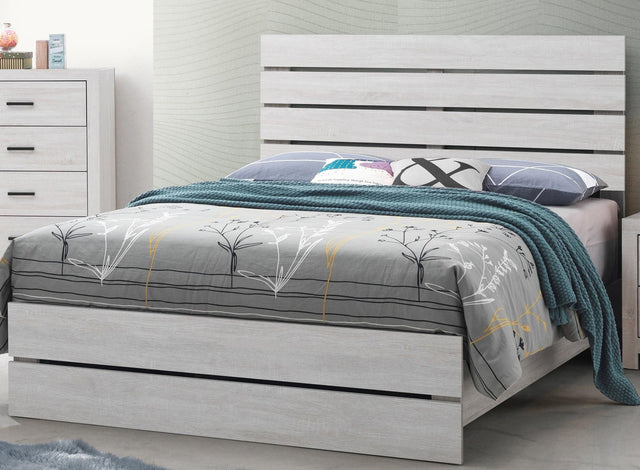 Brantford Coastal White Queen Panel Bed front view