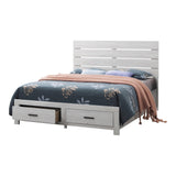 Brantford Coastal White Queen Storage Platform Bed angled view