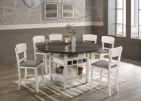 Conner Chalk Gray Oval Counter Height Dining Set main view